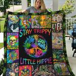stay trippy little hippie quilt blanket great customized gifts for birthday christmas thanksgiving