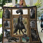 strong black horse quilt blanket great customized gifts for birthday christmas thanksgiving perfect