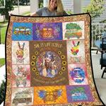 sunflower girl be wild and free hippie style quilt blanket great customized blanket gifts for