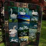 swan on the lake at the sunset quilt blanket great customized blanket gifts for birthday christmas
