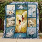 swan on the lake quilt blanket great customized blanket gifts for birthday christmas thanksgiving