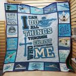 swimming christ who strengthens me quilt blanket great customized gifts for birthday christmas