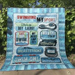 Swimming Is My Sport Quilt Blanket Tt99  Quilt