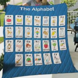 Teacher Alphabet Quilt Blanket Great Customized Blanket Gifts For Birthday Christmas Thanksgiving, FatherS Day