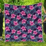teal tropical hibiscus cl17100603mdq quilt blanket d2380831