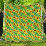 teal watercolor sunflower cl17100607mdq quilt blanket d2355902