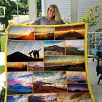 teide mountain at sunset quilt blanket d2347495