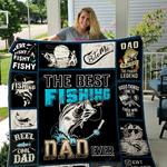 the best fishing dad ever bite me quilt blanket great customized gifts for birthday christmas