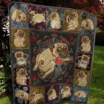 the chibi pug quilt blanket quilt d2322964