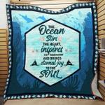 the ocean stirs the heart inspires the imagination and brings eternal joy to the soul quilt blanket