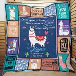 there was a girl who loves llama quilt blanket great customized blanket gifts for birthday