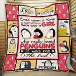 there was a girl who really loved penguins quilt blanket great customized blanket gifts for