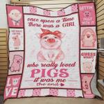 there was a girl who really loved pigs quilt blanket great customized blanket gifts for birthday