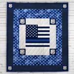 thin blue line simple square blanket quilt d2322032