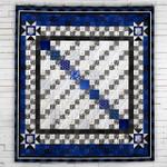 thin blue line square patterned blanket quilt d2321820