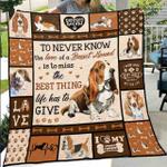 to never know the love of a basset hound is to miss the best thing life has to give quilt blanket