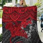 tonga polynesian red manta ray quilt all over printed d2383423