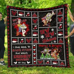 Toy Story Woody And Buzz Lightyear Christmas Theme Quilt