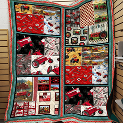 Tractor Cartoon Farmer Quilt Ifd