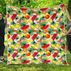 Tropical Fruit Leaf Cl17100623Mdq Quilt Blanket