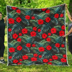 Tropical Hibiscus Leaves Cl17100631Mdq Quilt Blanket