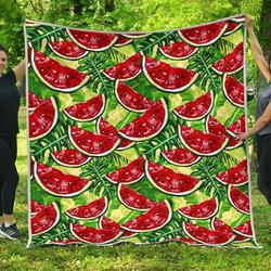 Tropical Leaves Watermelon Cl17100633Mdq Quilt Blanket