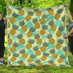Tropical Vintage Pineapple Cl17100639Mdq Quilt Blanket