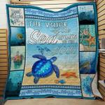 turtle the voice of the sea speaks to the soul quilt blanket great customized blanket gifts for