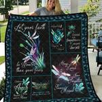 twinkle night dragonfly let your faith be greater than your fears quilt blanket great customized