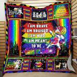 unicorn i am brave i am bruised i am who i am meant to be this is me quilt blanket great customized