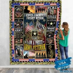 US army i served i sacrificed i regret nothing i am a proud army veteran quilt blanket 3D Hoodie Sweater Tshirt