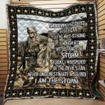 us army never underestimate a soldier i am the storm quilt blanket great customized blanket gifts