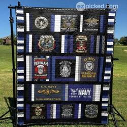 Us Navy Pride Quilt Blanket Lk08  Quilt