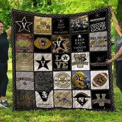 Vanderbilt Football Quilt Blanket Great Customized Gifts For Birthday Christmas Thanksgiving Perfect Gifts For American Football Lover