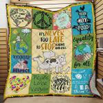 vegan its never too late too stop eating animals quilt blanket great customized blanket gifts for