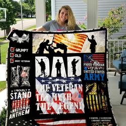 Veteran Dad Theme I Served I Sacrificed I Regret Nothing Quilt Blanket Great Customized Blanket Gifts For Birthday Christmas Thanksgiving