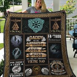 Viking Dad You Are As Brave As Ragnar Quilt Blanket Great Customized Gifts For Birthday Christmas Thanksgiving FatherS Day Perfect Gifts For Viking Lover