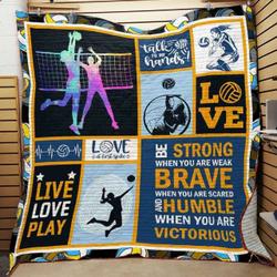 Volleyball Be Strong When You Are Weak Be Humble When You Are Victorious Quilt Blanket Great Customized Blanket Gifts For Birthday Christmas Thanksgiving