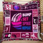 volleyball bump set spike repeat quilt blanket great customized blanket gifts for birthday