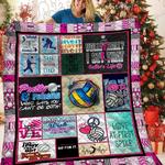 volleyball pretty and powerful who says you can be both quilt blanket great customized blanket