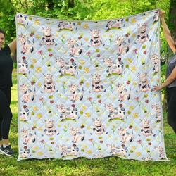 Watercolor Cartoon Cow Cl17100683Mdq Quilt Blanket