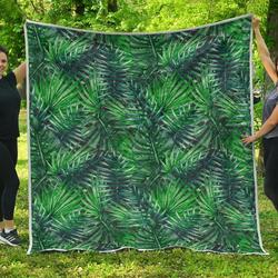 Watercolor Tropical Leaves Cl17100689Mdq Quilt Blanket