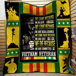Wed Die Because We Are Commited Vietnam Veteran Quilt Blanket Great Customized Blanket Gifts For Birthday Christmas Thanksgiving