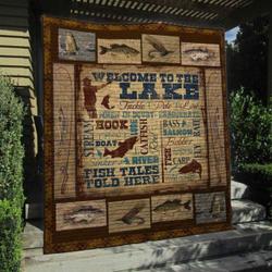 Welcome To The Fishing Tales Quilt Blanket Ynt9  Quilt