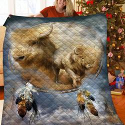 White Buffalo Dreamcatcher JFJ14863 3D Customized Quilt 2707