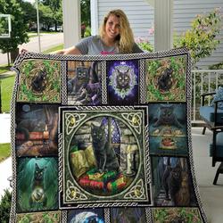 Wicca Black Cat Quilt Blanket Great Customized Gifts For Birthday Christmas Thanksgiving Perfect Gifts For Cat Lover