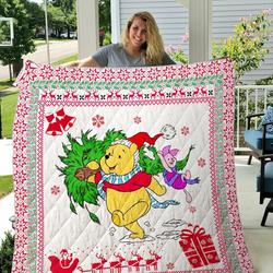 Winnie The Pooh Christmas Quilt Blanket