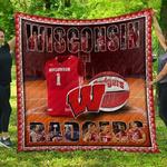 wisconsin badgers football quilt blanket fan made d2354052