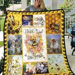 work hard and stay bumble bee quilt blanket great customized blanket gifts for birthday christmas