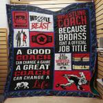 wrestling coach eat sleep wrestle and repeat quilt blanket great customized blanket gifts for